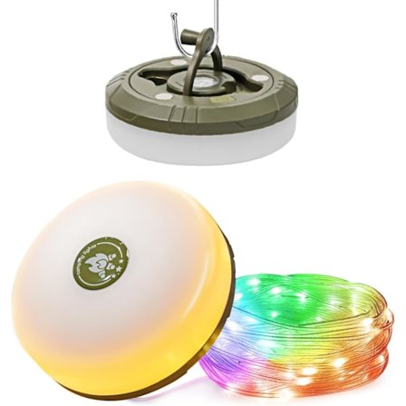 Camping Lyslenke, 3 i 1 Campinglys Oppladbar (9 meter), RGB Bærbar Utendørs Lyslenke, Slitesterk Telt Lyslenke, Multi-Moduser