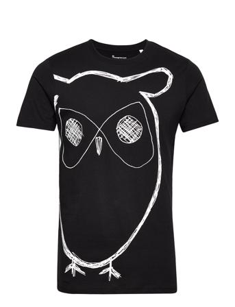 Alder Aop Owl Tee - Gots/Vegan Black Knowledge Cotton Apparel