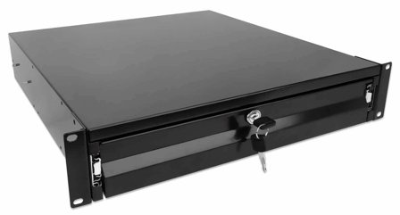 INTELLINET INT 19" Storage Drawer, 2U - 18, with lock, Black