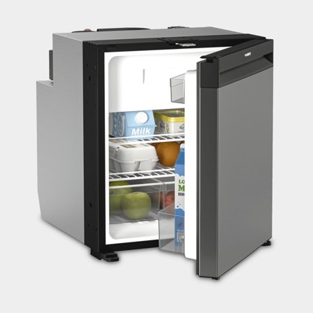 Kylskåp med kompressor Dometic NRX 60C, 12V / 24V, dörr, 55 liter (varav 6.6 liter frysfack), frontpanel mörksilver (rostfritt stål)