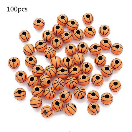100 Sports Beaded Basket Beads Plast Spacer Beads 12mm Sports Beads