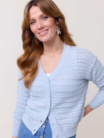 MATCH - Cammy cardigan - Va Vite - Str. M - Dame - Gensere & Cardigans - Blå - 100% bomull