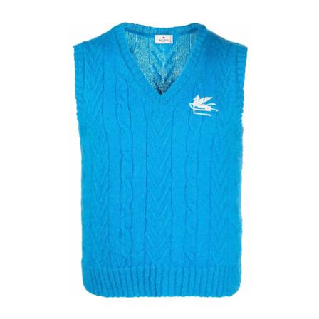 Etro Sleeveless Strik Blå, Herre Slipover
