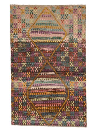 Inspiré Du Kilim Petit Moroccan Berber - Afghanistan 91X147 Laine, Tapis