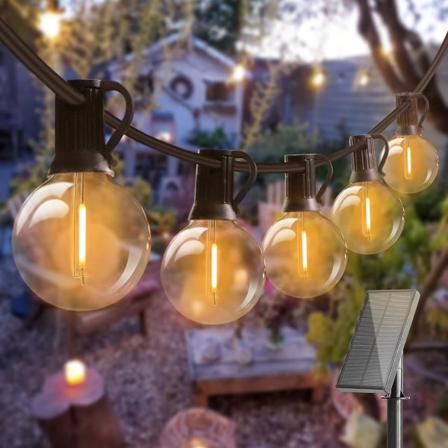 Bomcosy G40 15M ulkojouluvalot 27 LED-lamppua 4 tilaa 2700K W