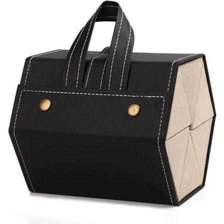 Foldbart Brilleetui, Bærbar Opbevaringsboks til 6 Par Solbriller, Ideel til Rejser, Sort