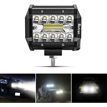 4 60W LED Spotlight Arbeidslys LED-lyslist Frontlys 10800LM, Vanntett IP67, Tåkelys for Bil Offroad Traktor Lastebil SUV ATV Båt 12V 24V Dagtid