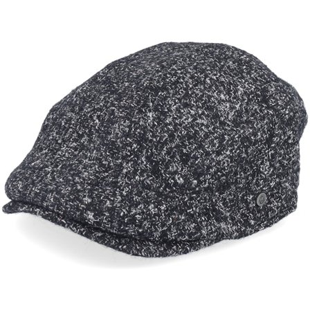 Upfront - Newsboy Hat Black Beauty Flat Cap Flatcap Black Cap - @ Hatstore