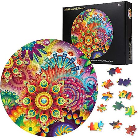 1000 st Heilwiy Rund Pussel, Blommigt Rund Pussel Kreativt, Blommigt Rund Pussel