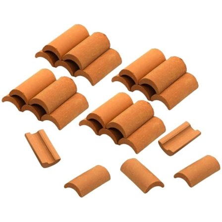 25 stk. serie mini røde tagsten modelbyggesæt miniature fliser figur landskab DIY fe have tilbehør,B