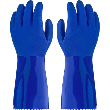 Husholdning PVC-handsker med behageligt bomuldsfoer, skridsikker overflade, køkkenopvask, ekstra tykkelse, køkkenrengøring, arbejde, maling, Pe