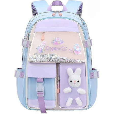 Kawaii-reppu, sopii kouluun, söpö Kawaii-estetiikka-reppu, yksinkertainen ja muodikas (sininen pupu)