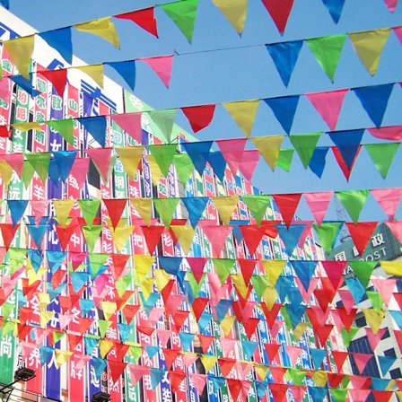 150 stk. farverige vimpelbannerflag, flerfarvet vimpelstreng, trekantflag