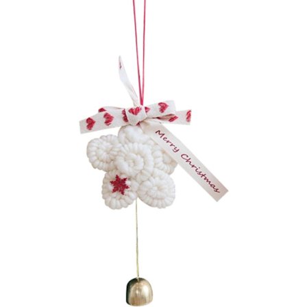 Jule Stjerne Klokke Vegg Henger Bomull Snøfnugg Klokke Bue Dekorasjon Dør Henger Hjem Innredning