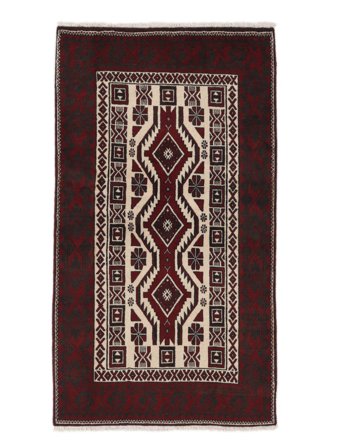 Oriental Baluch Rug 96X175 Black/Brown Wool, Persia