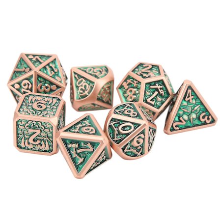7-delad metalltärningssats, bärbar, delikat polyhedral tärning, rollspel, spelrekvisita för Halloween-fest, typ 2