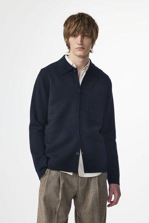 NN.07 Jonas Overshirt Male Blue Certified Wool
