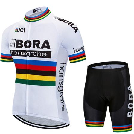 UCI BORA 2023 Kortermet trøyesett for menn Ropa Ciclismo Hombre Sommersykkelklær Triathlon Bib Shorts Dress Sykkeluniform Gold Asian size - M