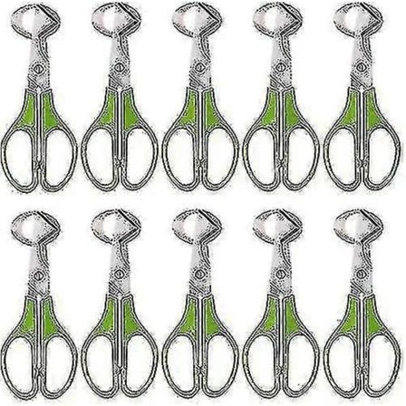 10 stk. Vagtelægs Saks, Vagtelægsskalskærer i Rustfrit Stål, Æggeskalskærer