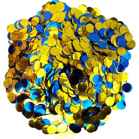 Blå og gull konfetti for student - Festdekorasjoner og bordkonfetti, eksamensdekorasjon, midtsommerfest, nasjonaldag - Student