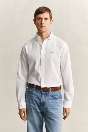 GANT Herren Regular Fit Seersucker Hemd (XL) Weiß