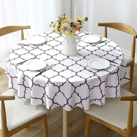 Pyöreä pöytäliina, vedenpitävä satiinipöytäliina, pestävä pöytäliina