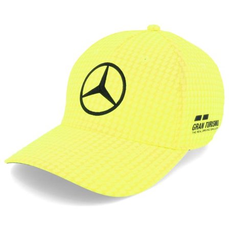 Formula One - Motor Gul adjustable Keps - Kids Mercedes AMG F1 23 Hamilton Neon Yellow Adjustable @ Hatstore