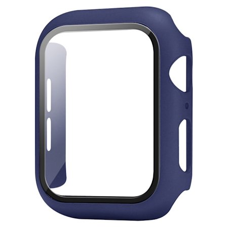 (Nattblå)Etui Kompatibel med Apple Watch 44MM, 2 i 1 Beskyttelse PC Herding Etui og HD Temper