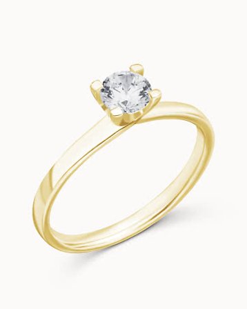 Solitaire Ring Alexandra 18K Yellow Gold Lab-Grown Diamond 0.30 Carat - Engagement Rings & Wedding Rings from Vanbruun