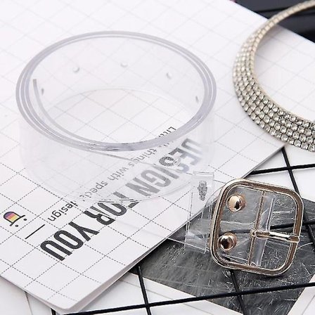 Dam bälte genomskinligt bälte med spänne bred midjeband