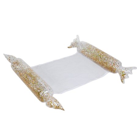 Paljett vatten flytande säng Fjäder fällbar liggstol uppblåsbar flytande flotte