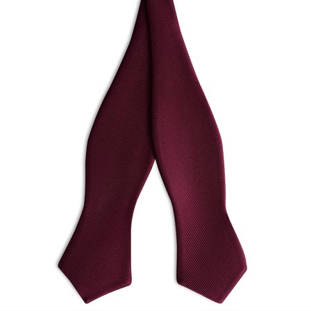 Burgundy Self-Tie Grosgrain Diamond Tip Bow Tie for Men - Self-tie bow ties