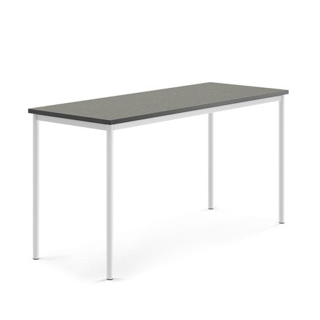 Tisch SONITUS, 1800x700x900 mm, Linoleum dunkelgrau, weiß