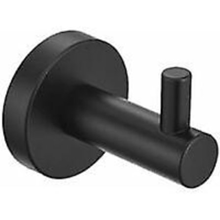 Svart baderomskrok. Sett med 2 baderomskroker for håndklær, badekåper, hatter, eksklusiv high-end. Baderomstilbehør i matt børstet svart Sta JOO