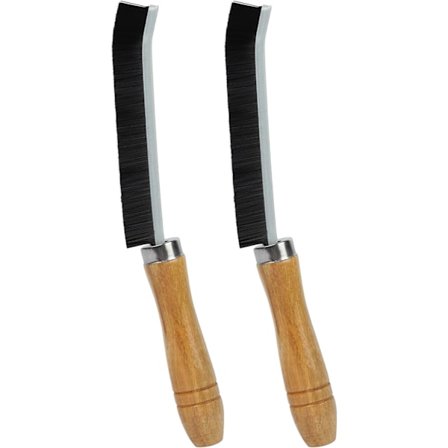 Sprekkrensebørste, 2 STK Trehåndtak Hard Bust Sprekkrensebørste, Håndholdt Sporrenseverktøy Dør