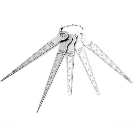 Sæt Rustfrit Stål Svejsning Konisk Måler Linealer Hul Inspektion Måleværktøj Trekantet Kile Måler (1-10mm) - Perfet