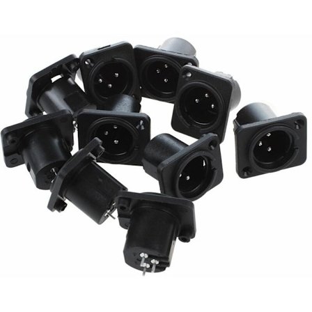 Rak XLR-montering haneuttag terminalpanel montering kontakt 10st