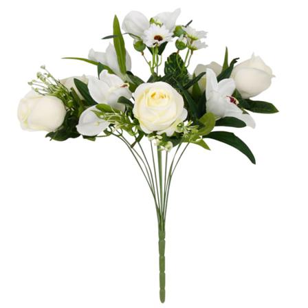 Konstgjorda Fake Rose Bukett Tyg Blombukett Hemmakontoret