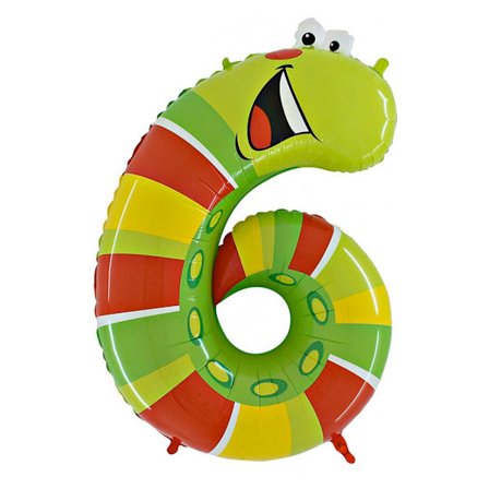 Stor Folie Nummerballon 6, Animaloons