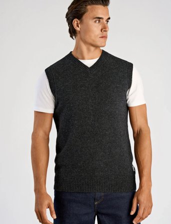 Lindbergh Lambswool V-Neck Slipover - Grey - XL