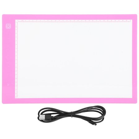 A4 LED-lysbræt Sporing Tegnebræt Tegne Kopi Underlag (A4-DC Rosa Trinløs Dæmpning)