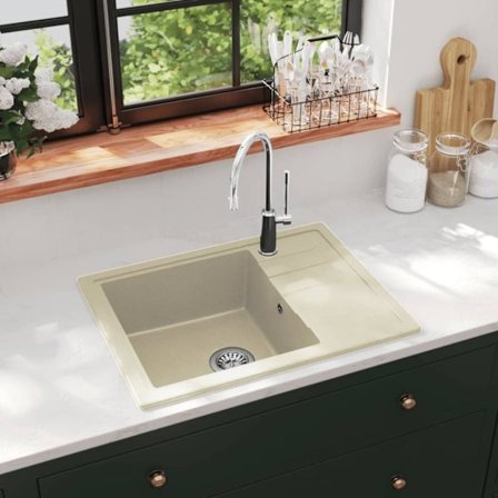 Diskho med bräddavlopp oval beige granit