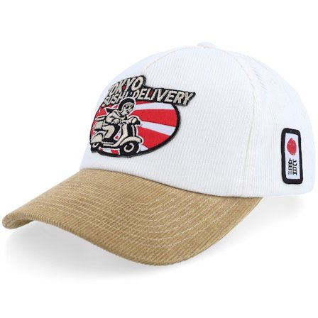 Yapan - Blanc adjustable Casquette - Tokyo Sushi Delivery Corduroy Off White/Khaki Golf A-frame Adjustable @ Hatstore
