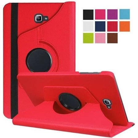 Samsung Galaxy Tab A6 10.1 Kotelo - 360 asteen pyörivä nahkakotelo Samsung Tab A6 10.1 SM-T580/T585 -tablettiin - Punainen-XF9-