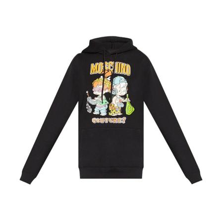 Moschino The FlintstonesSmiley hoodie Sort, Dame