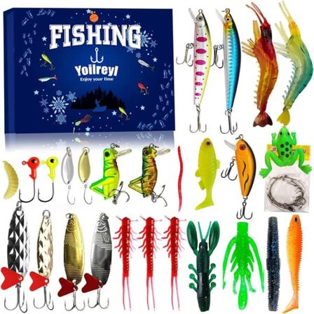 Fishing Lure Advent Calendar 2025 Fishing Set 24 Days Christmas Calendar Gift For Kids And Adults