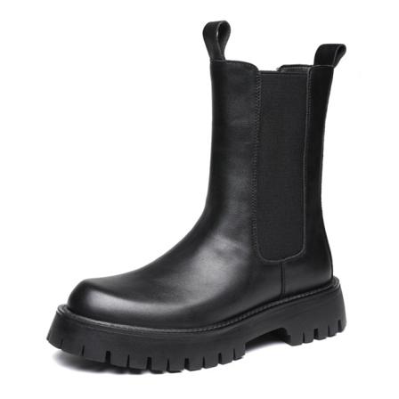 Herrplattform Chelsea Boot Vattentäta Elastiska Stövlar I Mitten Av Kalven