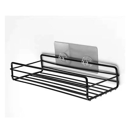 1 stk. Hylle i metall uten boring, oppbevaring til bad og kjøkken
