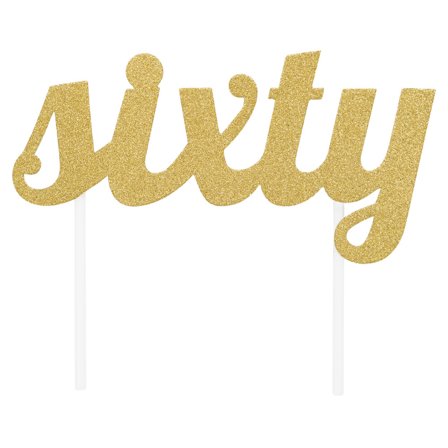 Glitrende Kagedekoration Sixty Guld