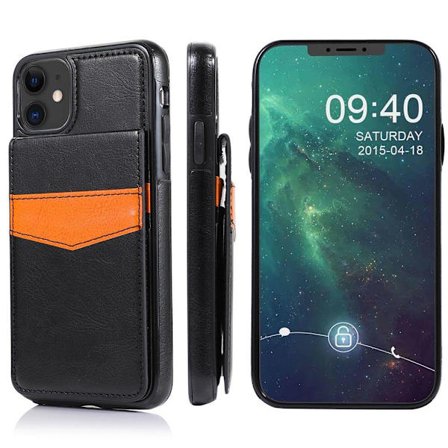 iPhone 12 - Praktiskt Skal med Korthållare LEMAN